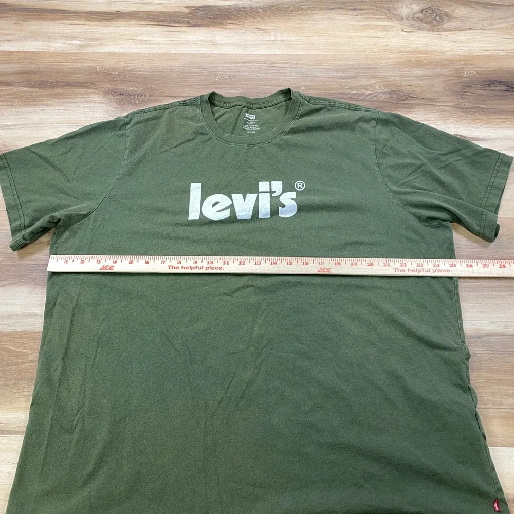 Levi's Graphic T-Shirt Men XL Heritage Cotton Relaxed Fit Olive Green Streetwear